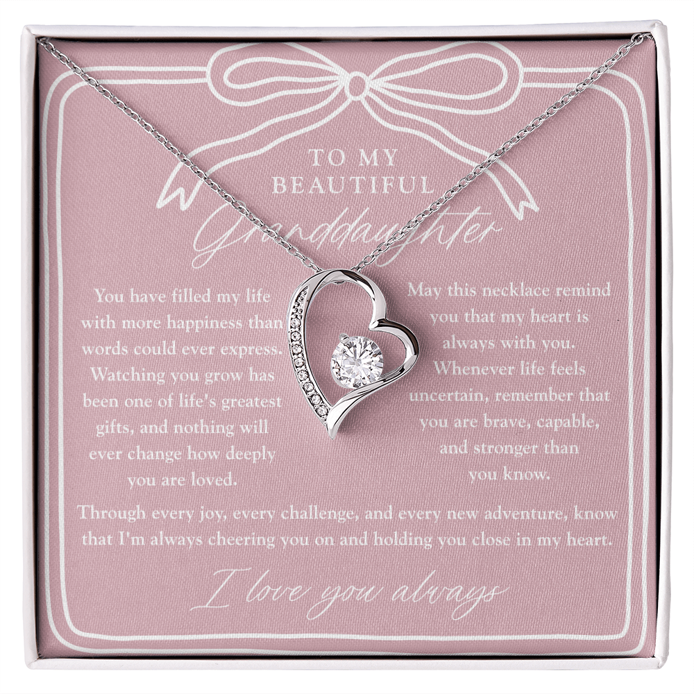 To My Granddaughter | My Heart is Always With You Necklace Blush