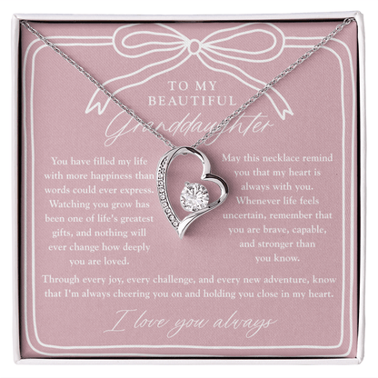 To My Granddaughter | My Heart is Always With You Necklace Blush