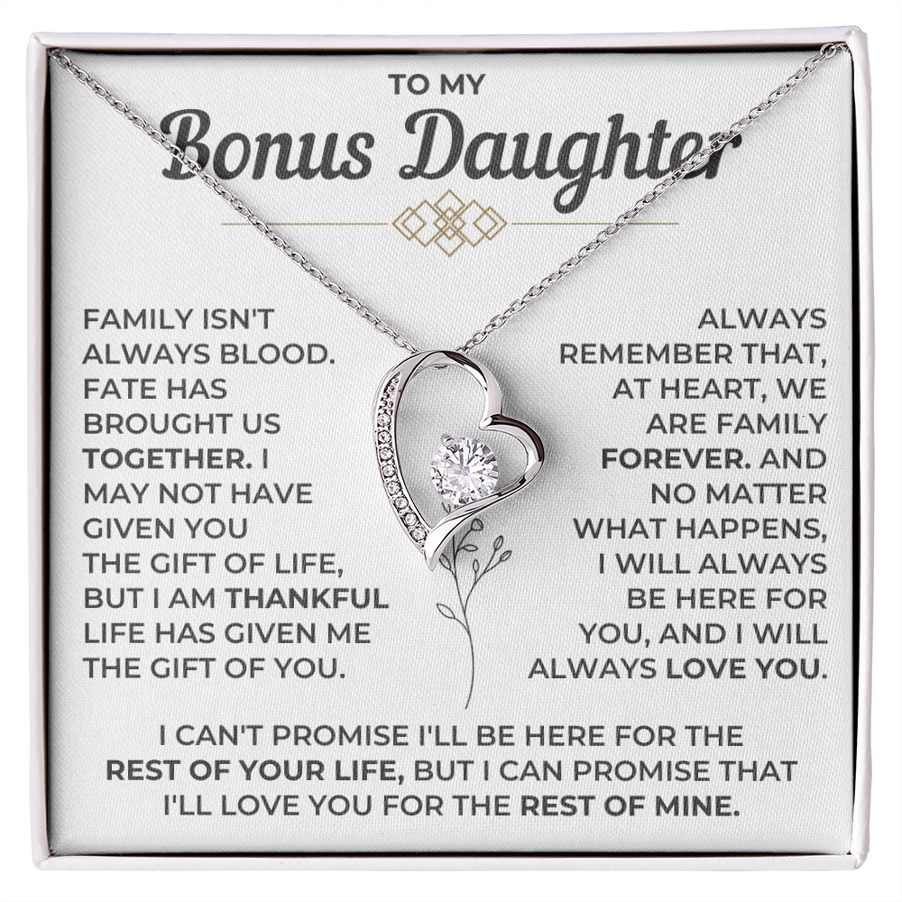 To My Bonus Daughter - Forever Love Necklace
