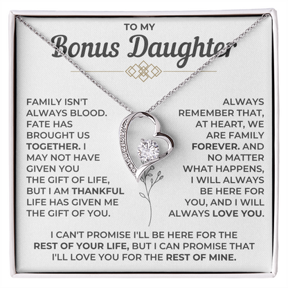 To My Bonus Daughter - Forever Love Necklace
