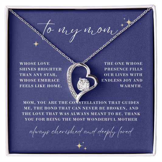 Brighter Than Any Star Mom Forever Love Heart Necklace