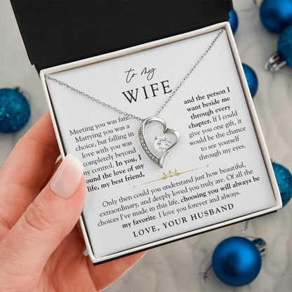 To My Wife | Love of My Life Heart Necklace