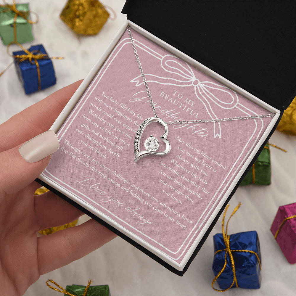 To My Granddaughter | My Heart is Always With You Necklace Blush