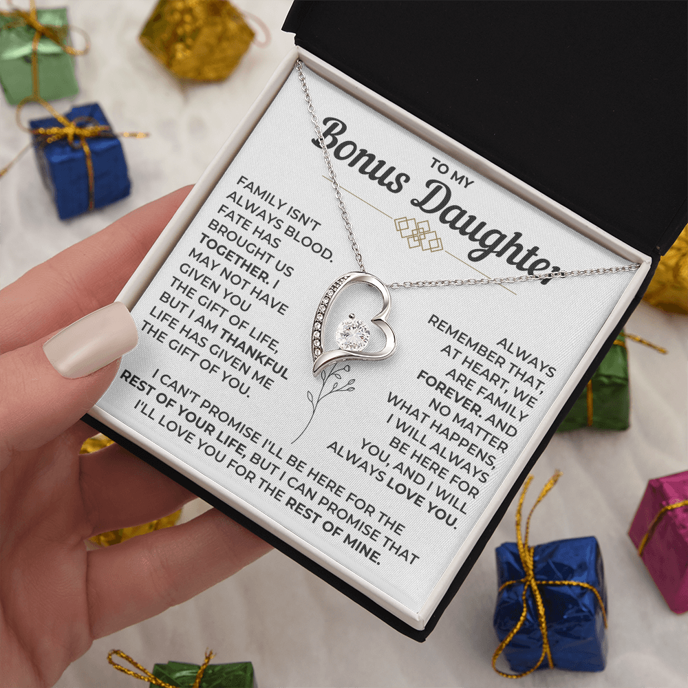 To My Bonus Daughter - Forever Love Necklace