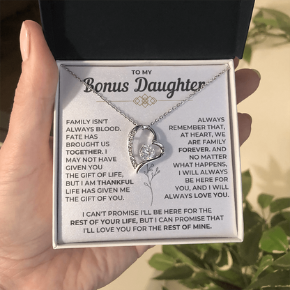 To My Bonus Daughter - Forever Love Necklace