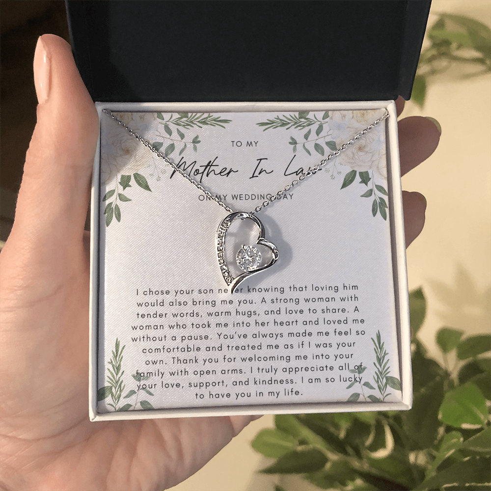 To My Mother In Law On My Wedding Day - Heart Necklace