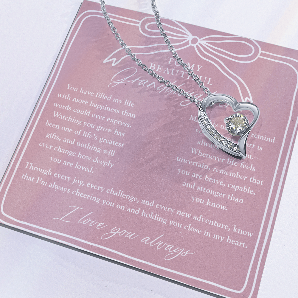 To My Granddaughter | My Heart is Always With You Necklace Blush