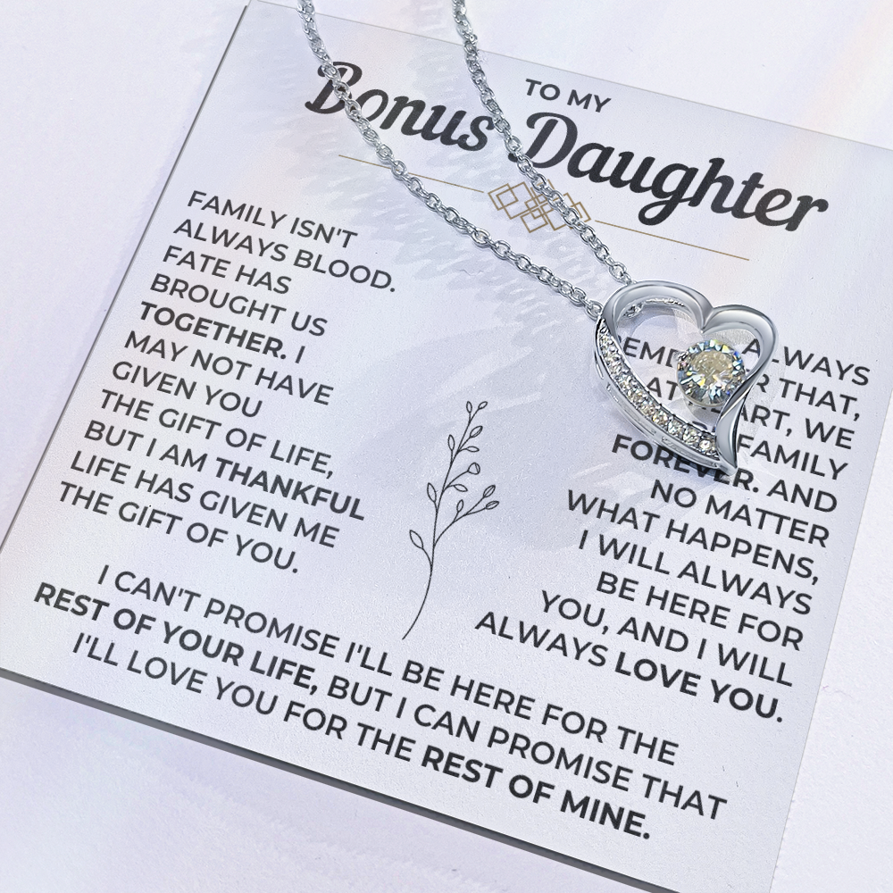 To My Bonus Daughter - Forever Love Necklace