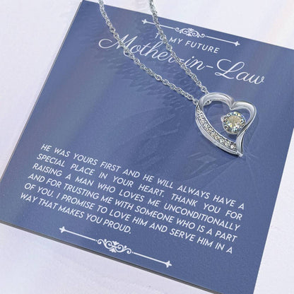 Mother In Law Gift (He Was Yours First) Love Heart Necklace