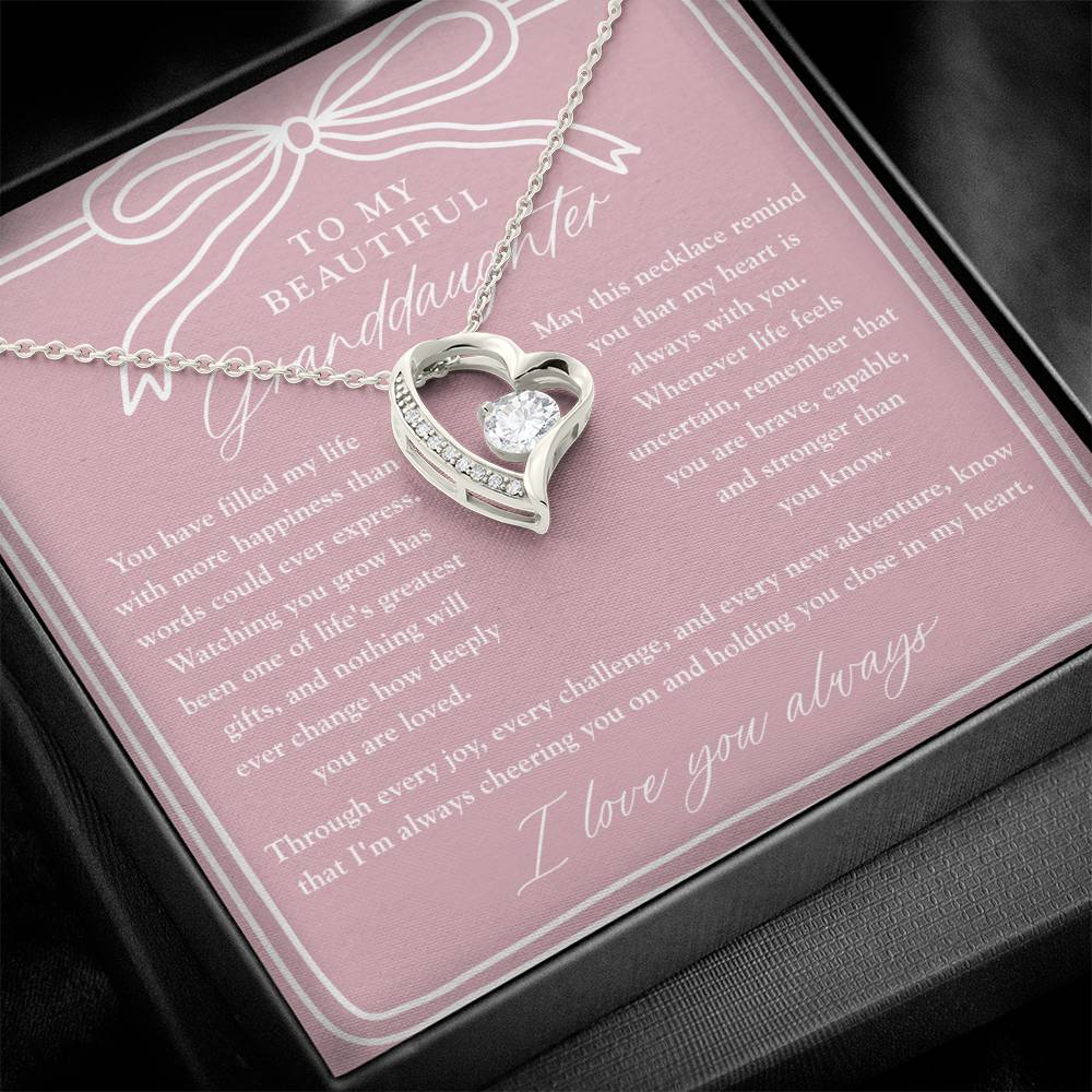To My Granddaughter | My Heart is Always With You Necklace Blush