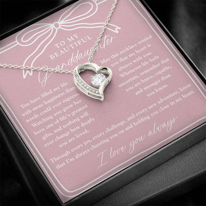 To My Granddaughter | My Heart is Always With You Necklace Blush