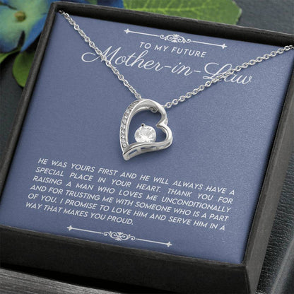 Mother In Law Gift (He Was Yours First) Love Heart Necklace