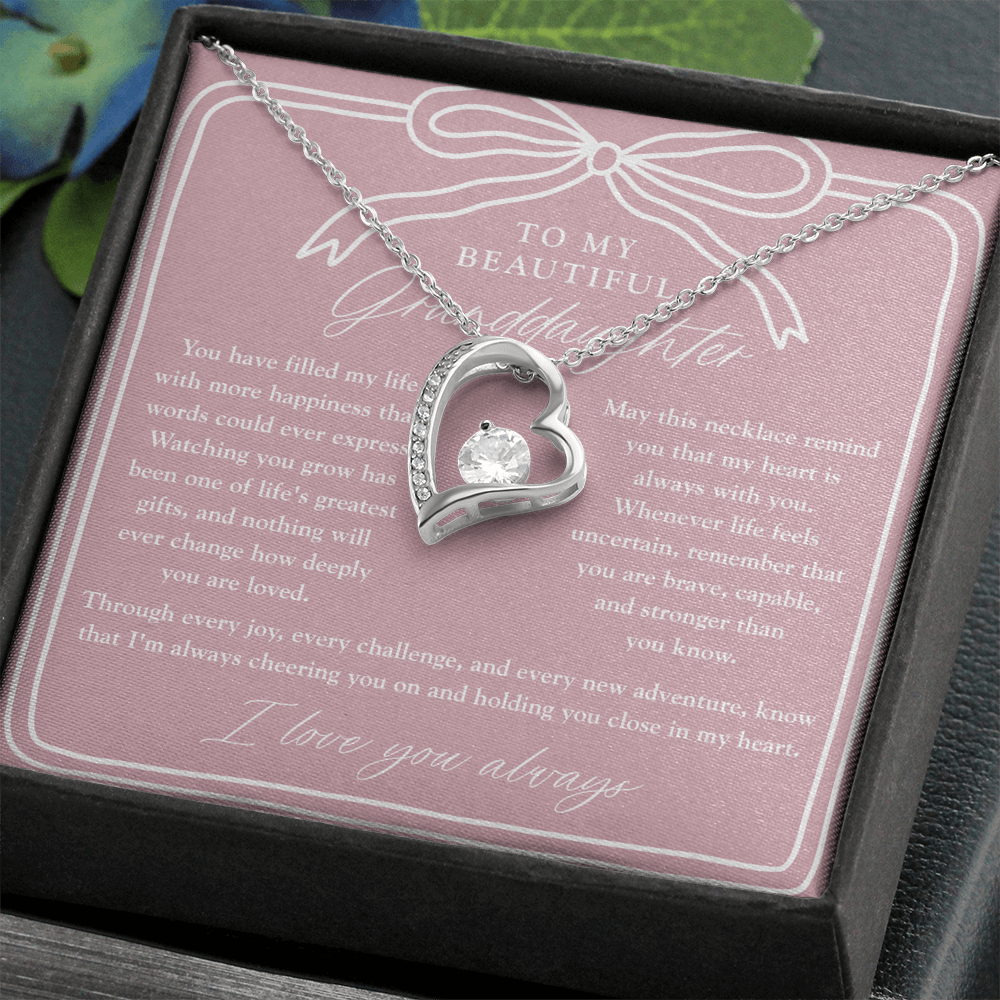 To My Granddaughter | My Heart is Always With You Necklace Blush