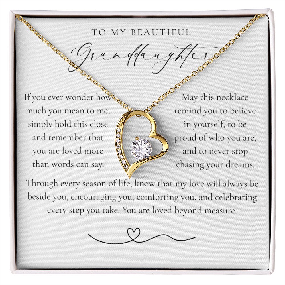 To My Granddaughter Heart Necklace | Loved Beyond Measure