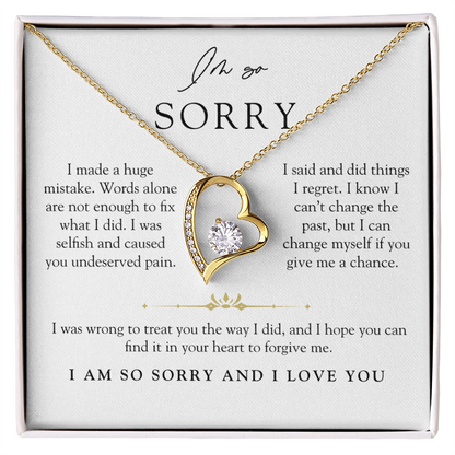I'm Sorry Apology Heart Necklace | Can't Change The Past