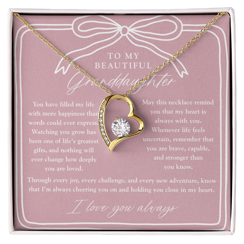 To My Granddaughter | My Heart is Always With You Necklace Blush