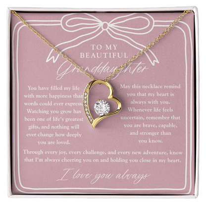 To My Granddaughter | My Heart is Always With You Necklace Blush