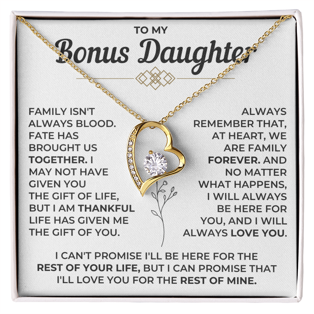 To My Bonus Daughter - Forever Love Necklace