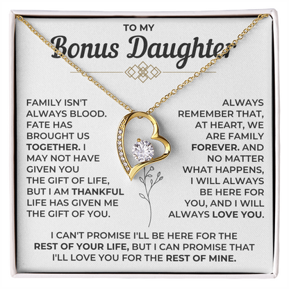 To My Bonus Daughter - Forever Love Necklace