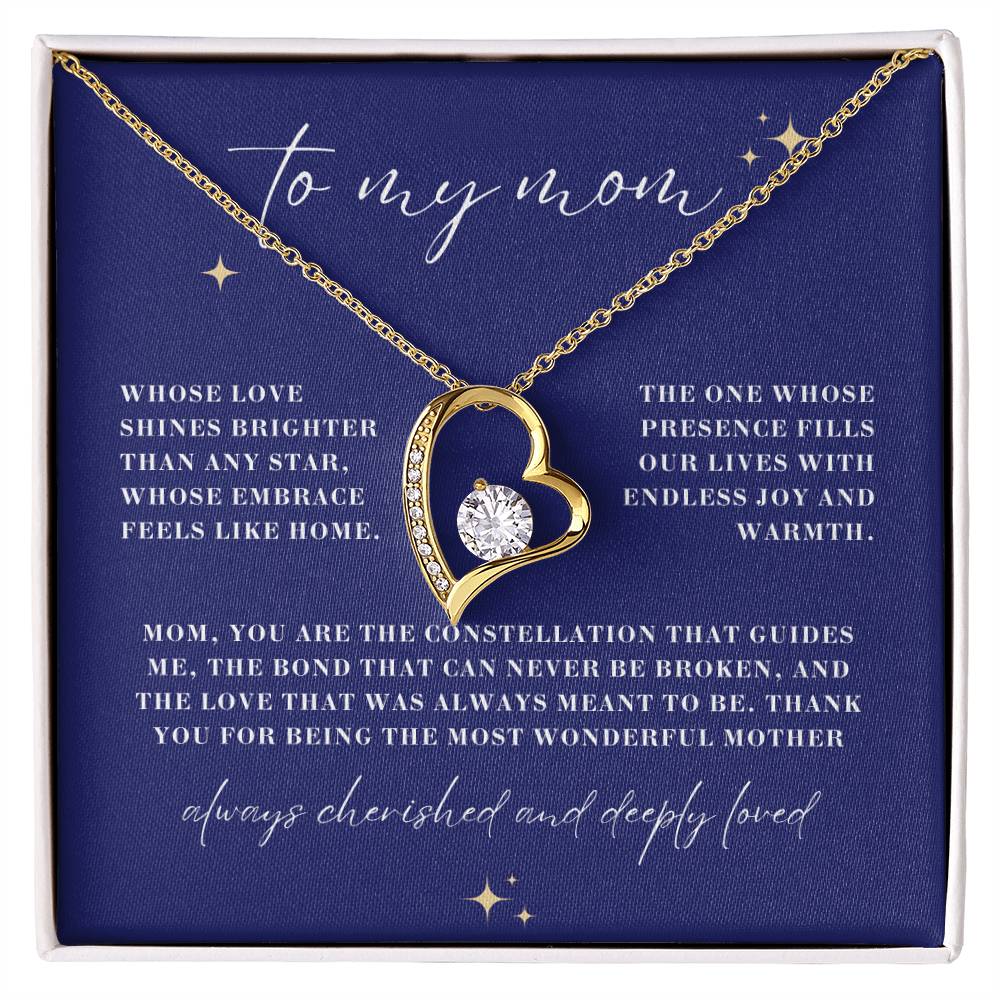 Brighter Than Any Star Mom Forever Love Heart Necklace