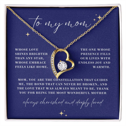 Brighter Than Any Star Mom Forever Love Heart Necklace