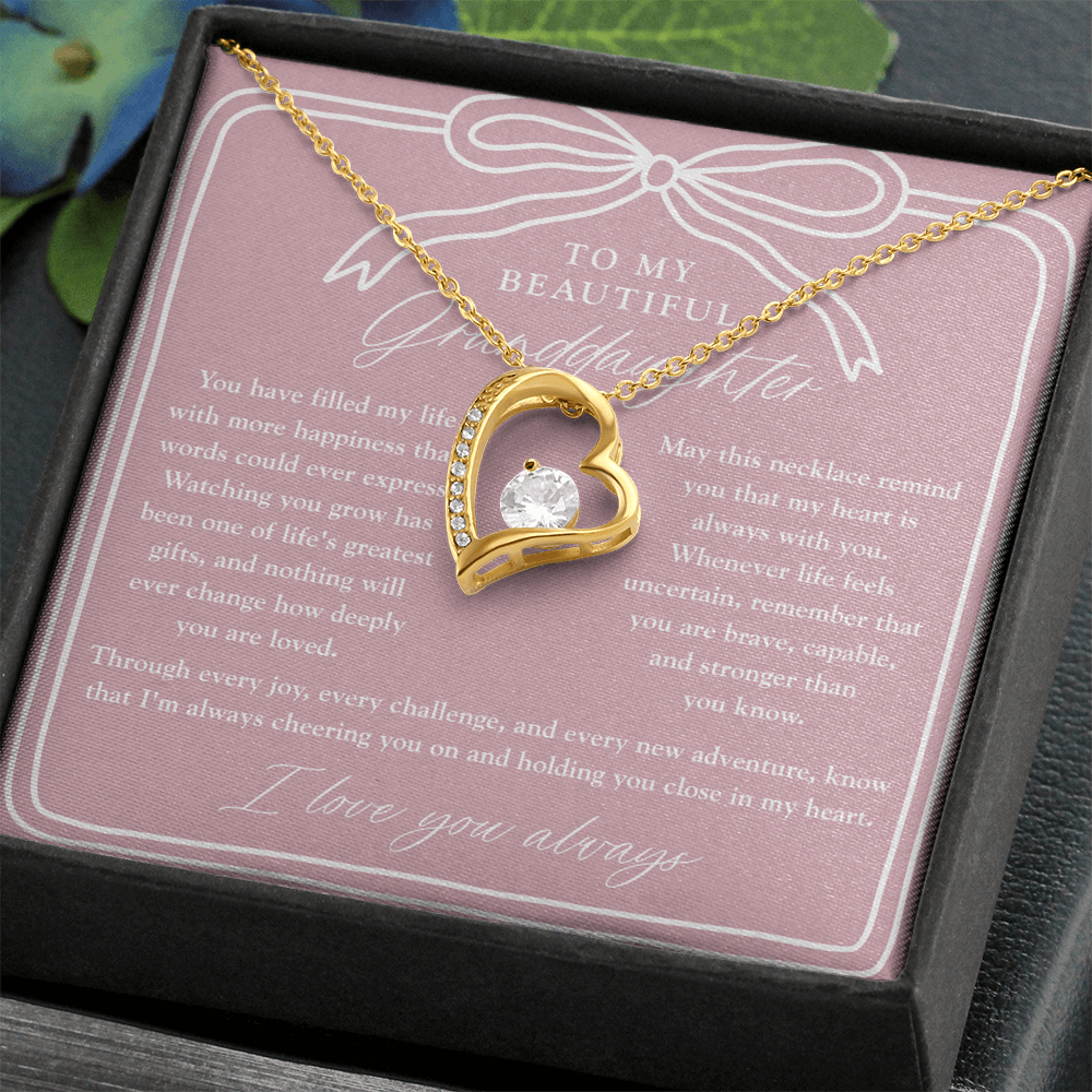 To My Granddaughter | My Heart is Always With You Necklace Blush