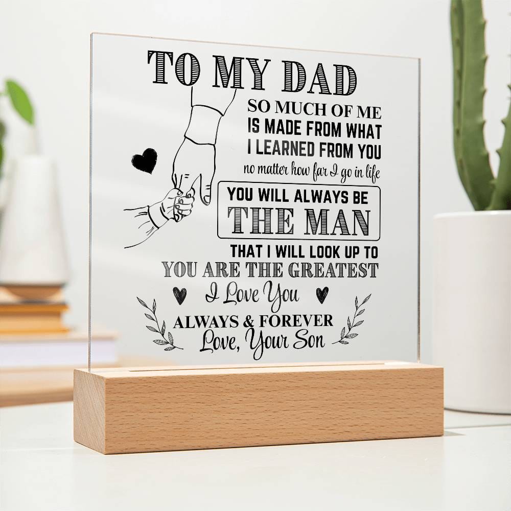 To My Dad From Son LED Acrylic