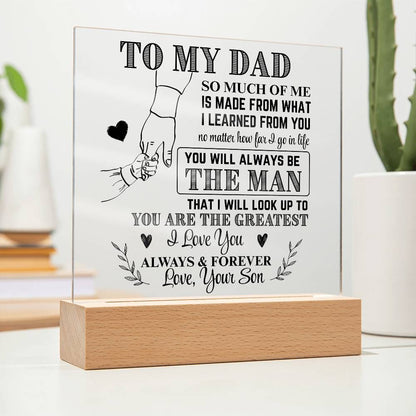 To My Dad From Son LED Acrylic