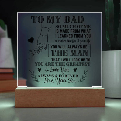 To My Dad From Son LED Acrylic