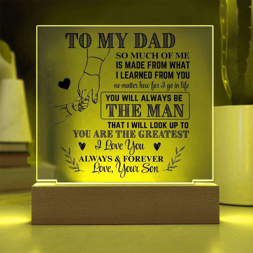 To My Dad From Son LED Acrylic
