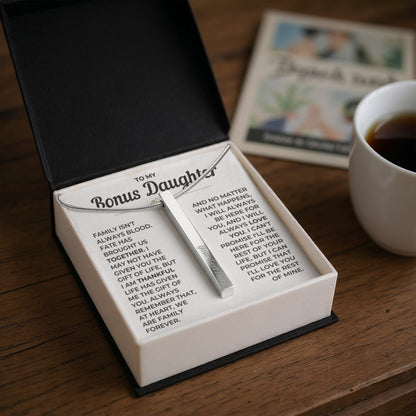 To My Daughter - Custom Horizontal Bar Necklace