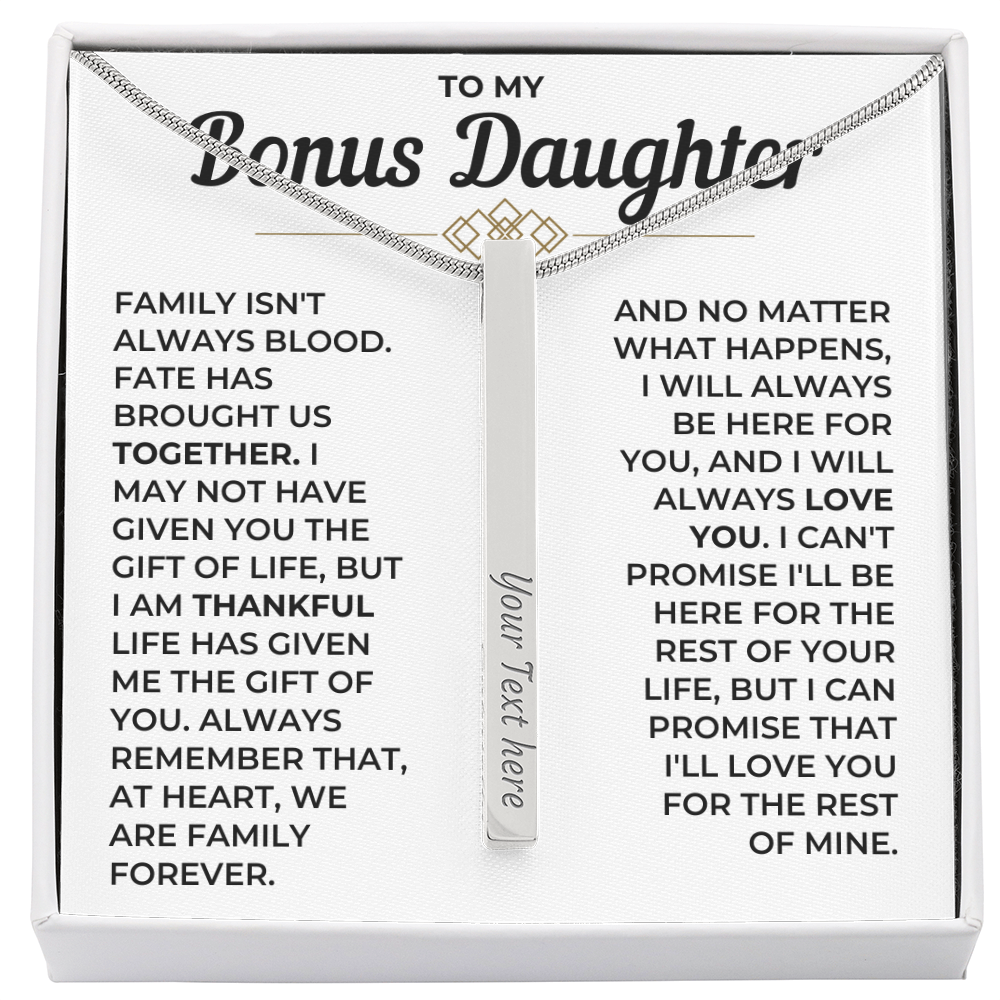 To My Daughter - Custom Horizontal Bar Necklace