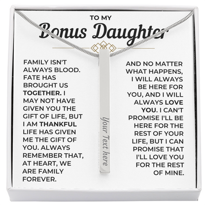 To My Daughter - Custom Horizontal Bar Necklace