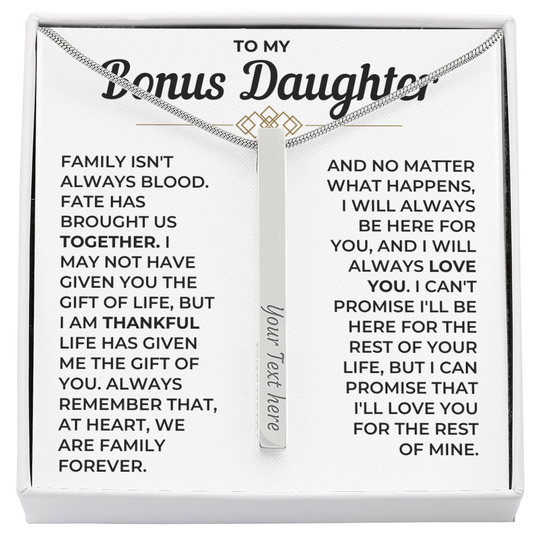 To My Daughter - Custom Horizontal Bar Necklace
