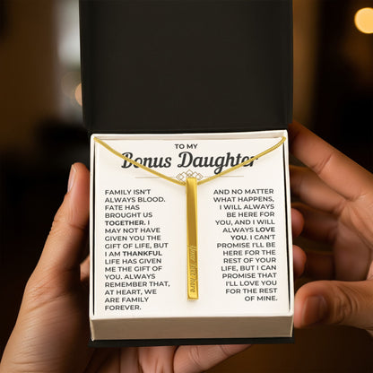 To My Daughter - Custom Horizontal Bar Necklace