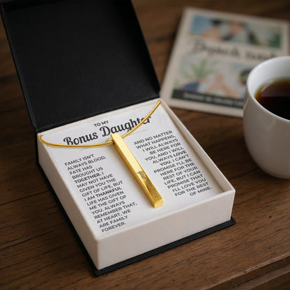 To My Daughter - Custom Horizontal Bar Necklace