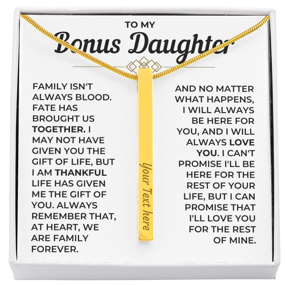 To My Daughter - Custom Horizontal Bar Necklace