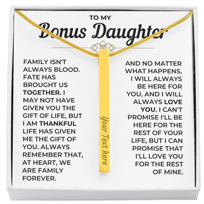 To My Daughter - Custom Horizontal Bar Necklace