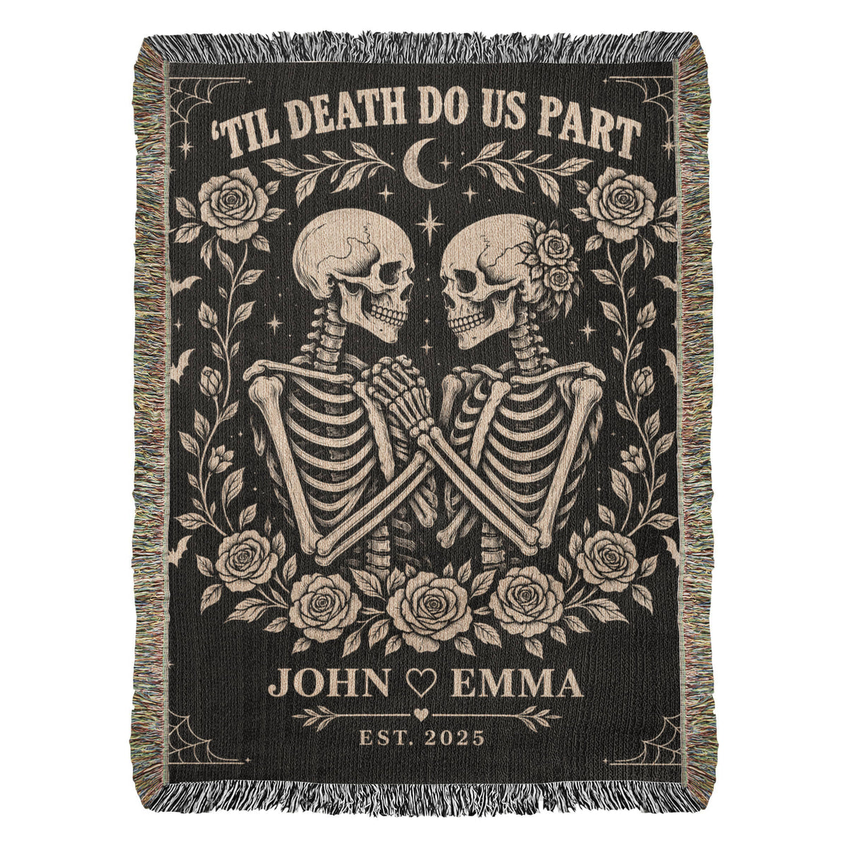 Skeleton Couple Till Death Blanket