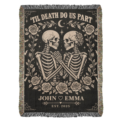 Skeleton Couple Till Death Blanket