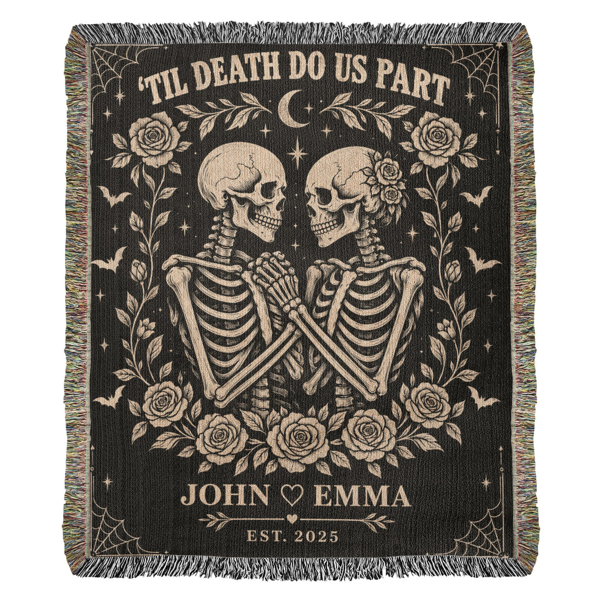 Skeleton Couple Till Death Blanket