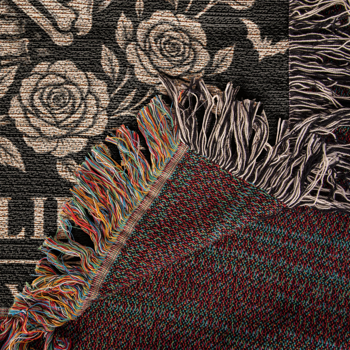 Skeleton Couple Till Death Heirloom Woven Blanket