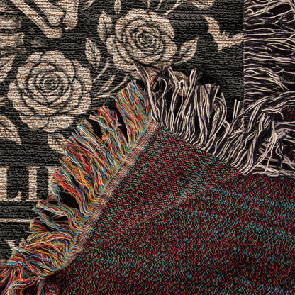 Skeleton Couple Till Death Heirloom Woven Blanket