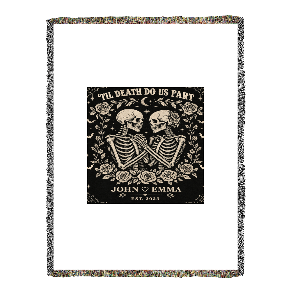 Skeleton Couple Till Death Blanket