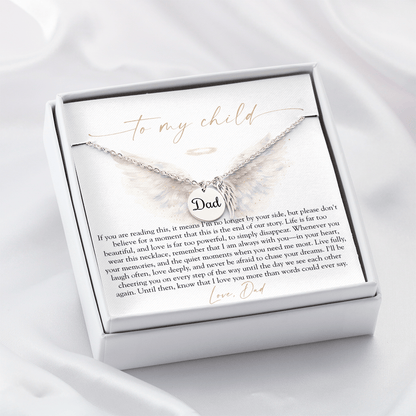 To My Child From Dad | Love Too Powerful Memorial Necklace