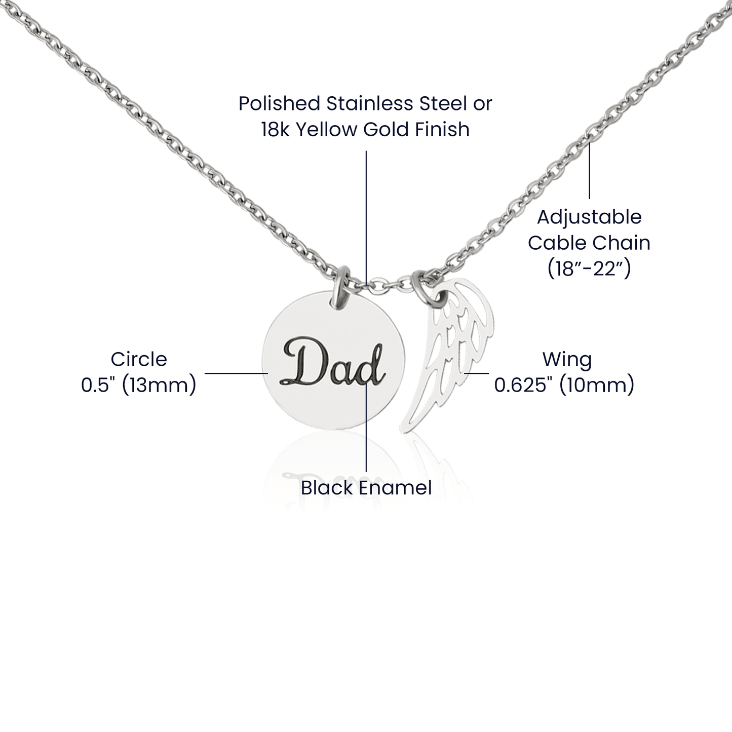 To My Child From Dad | Love Too Powerful Memorial Necklace