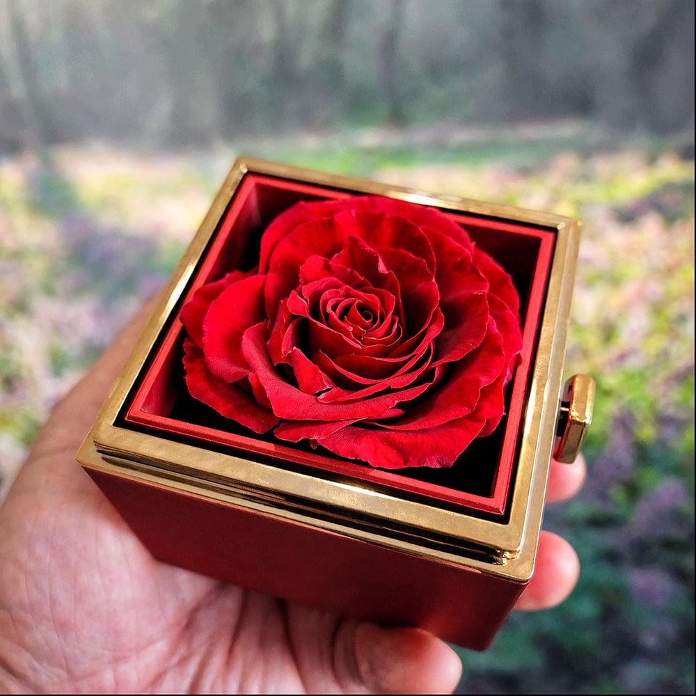 To My Mom Necklace With Rotating Rose