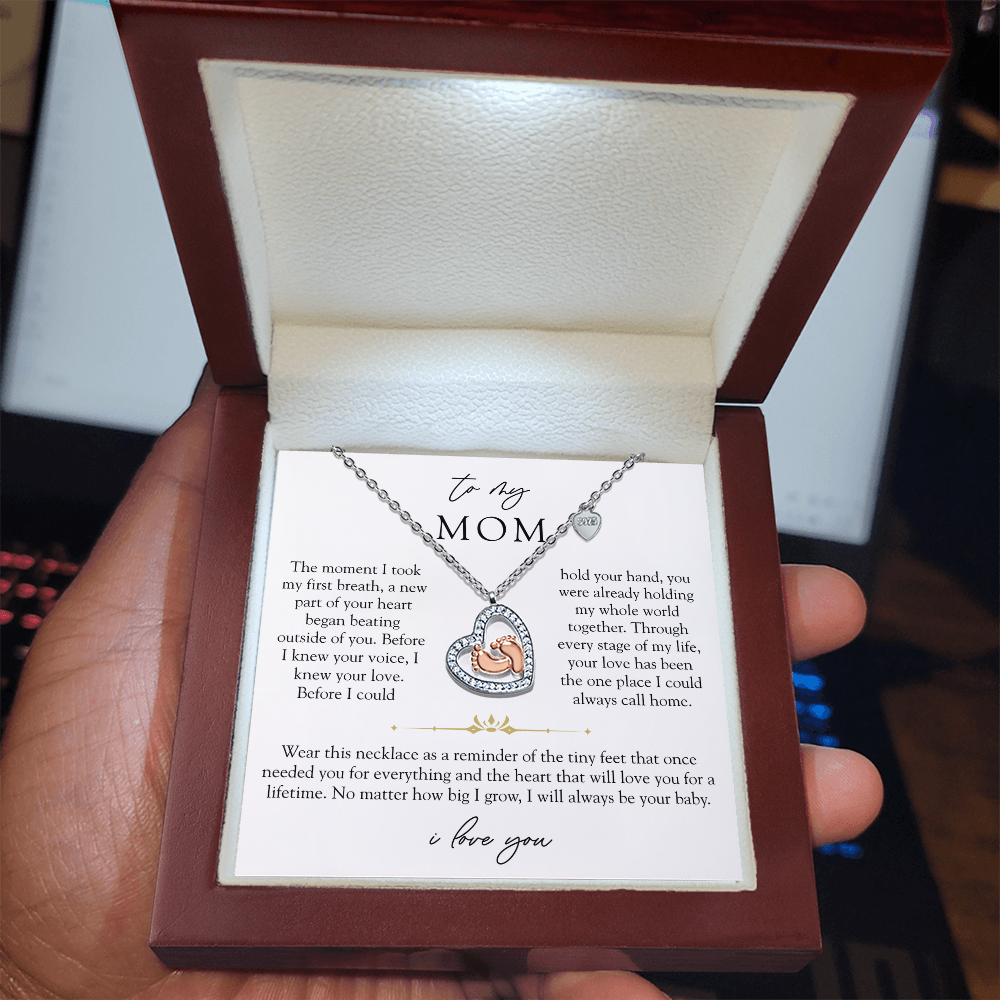 To My Mom Baby Feet | First Breath Necklace