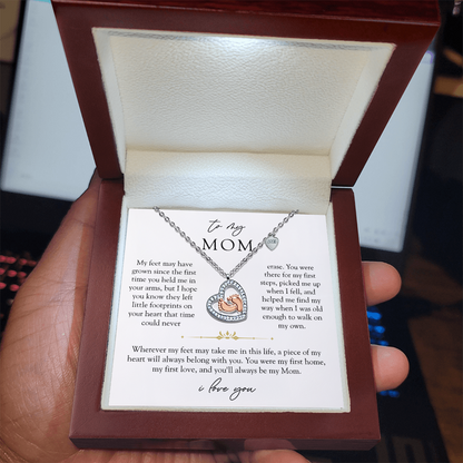 Mom Baby Footprint Necklace | Footprints On Your Heart