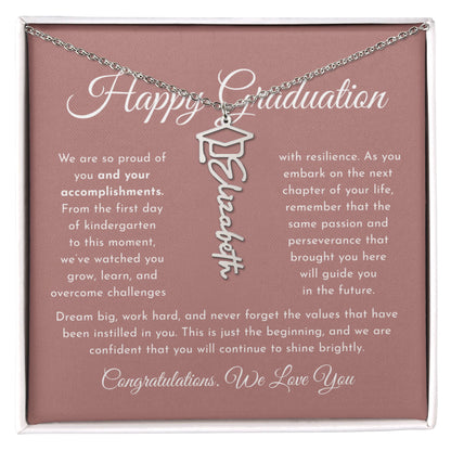 Personalized Graduation Cap Name Necklace